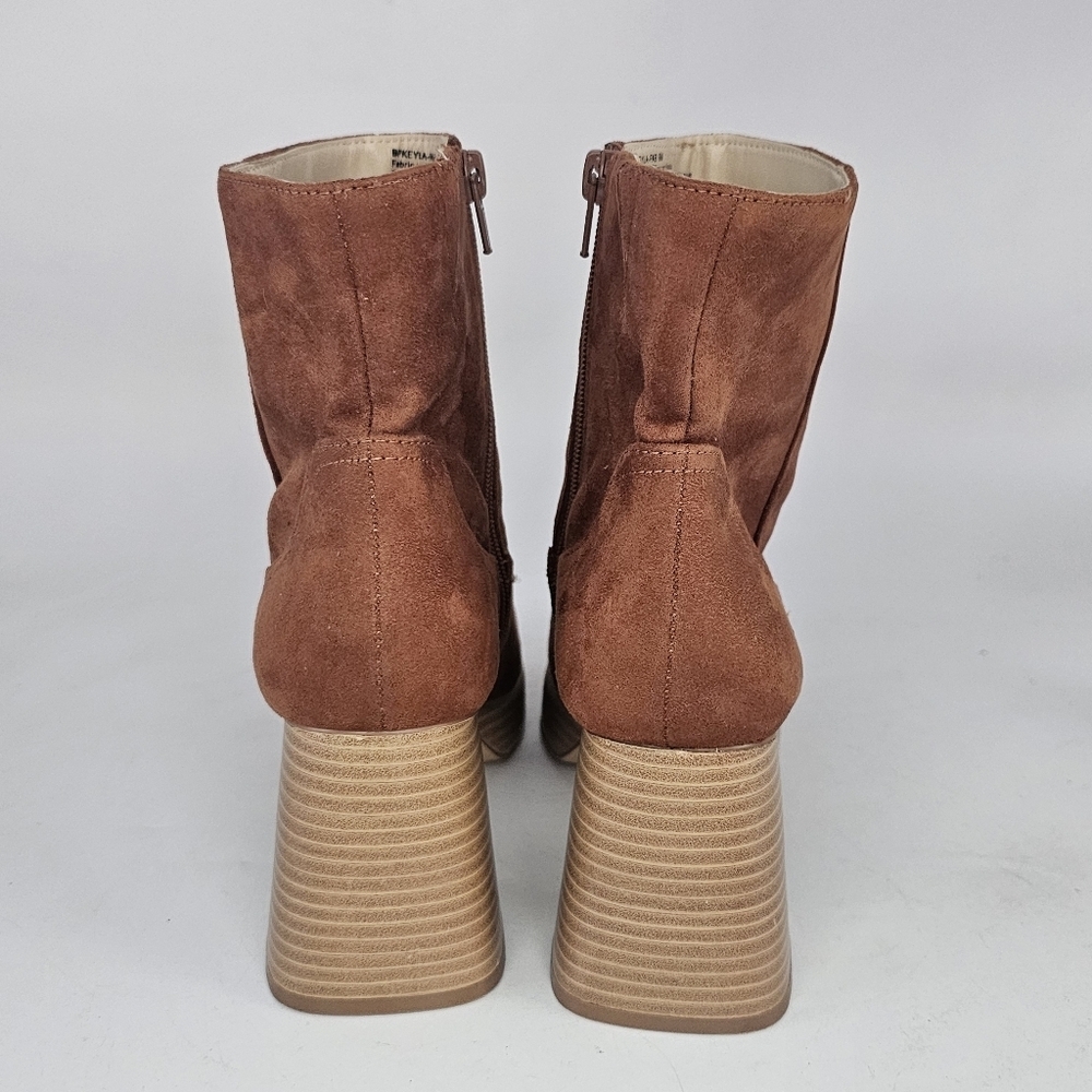 BP Keyla Platform Ankle Booties Brown Faux Suede Size 9 - Picture 4 of 10
